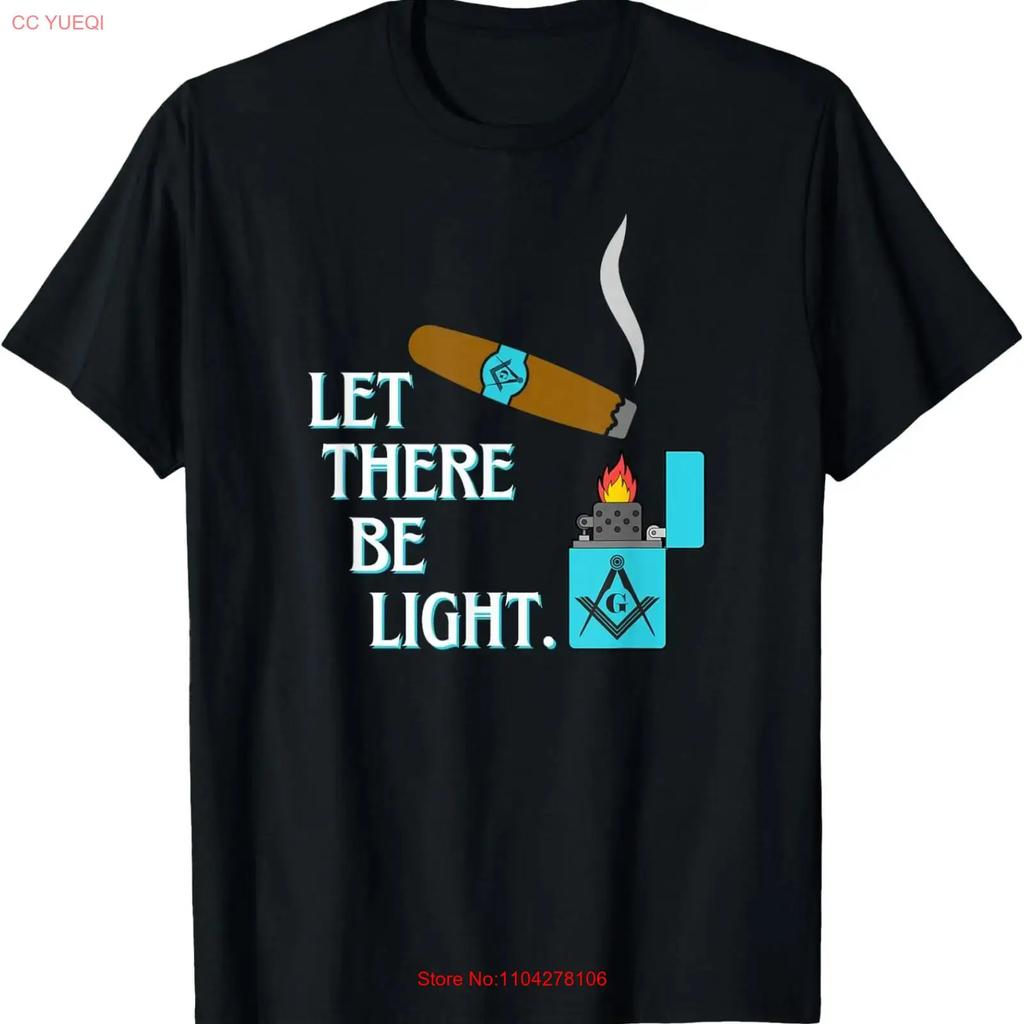 New Limited Let There Be Light Masonic Cigar Smoking Lounge Gear T Shirt Vintage Comfortable Stylish Homme Graphic