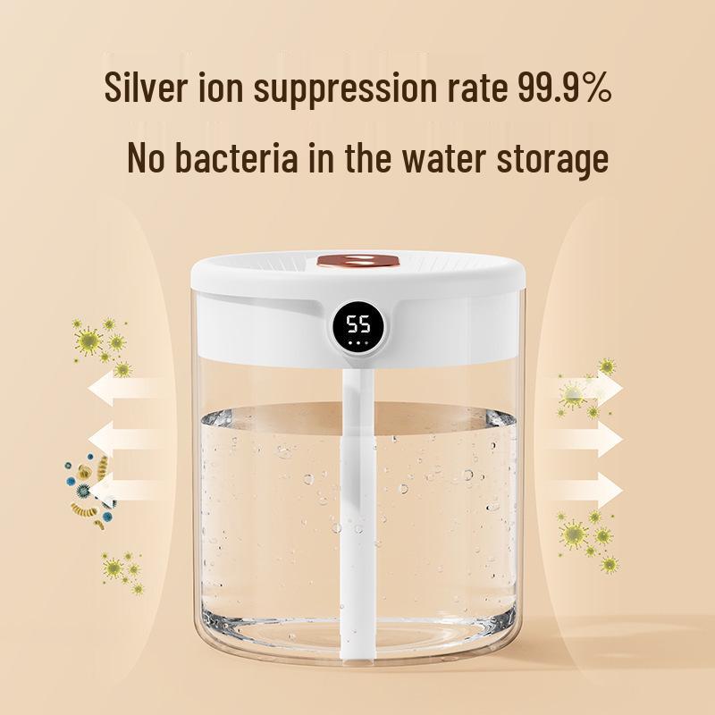 USB 2л увлажнитель с двойным распылением, бесшумной работой и ночником для дома и офиса