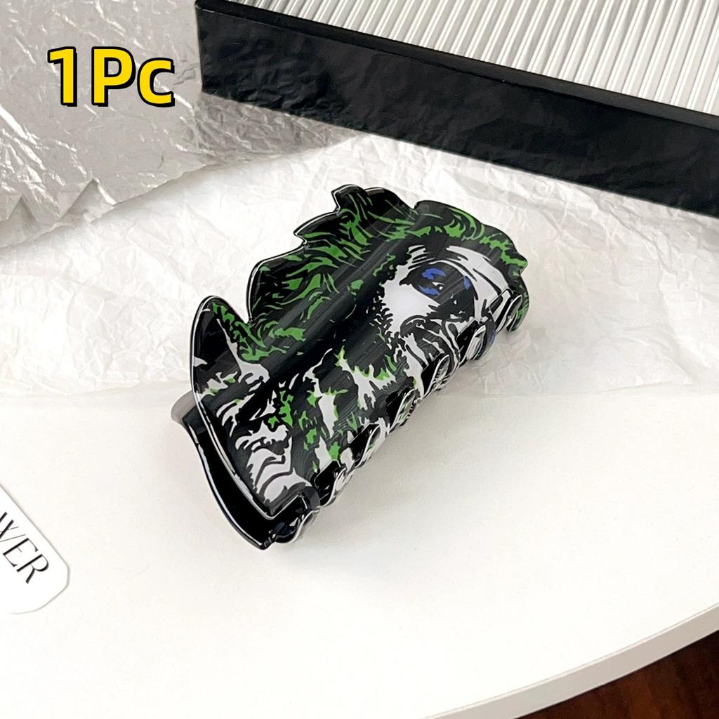 5Pcs Halloween Hair Clips for Women Funny Grimace Skull Themed Hairpins Headwear Large Hair Claw Clip Acrylic Hair Accessories
