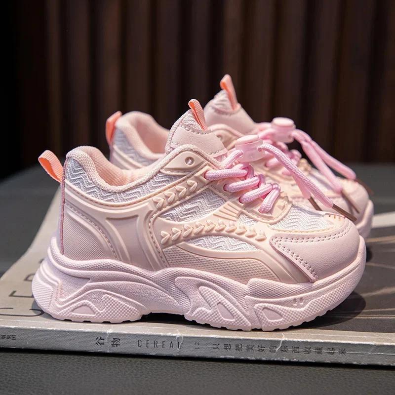 Весенние новые детские кроссовки, женская повседневная обувь, маленькие белые туфли, дышащая вулканизированная резиновая спортивная обувь для детей