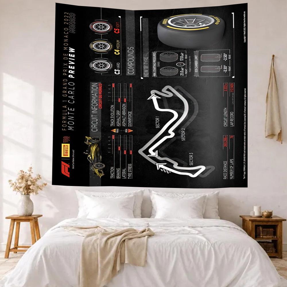 Formula One Silverstone Preview Wall Decor Tapestry Art For Pet Memorial Birthdaywedding Party Backdrop Family Gift