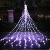 317LEDs Водопадные огни 8 режимов Елочный свет Пентаграмма Рождественская елка Декоративные водопадные огни