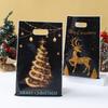 10/25/50Pcs Mixed Golden Elk Christmas Series Party Gift Tote Bag Opp Glitter Gift Bag Candy Bag Plastic Gift Return Bag