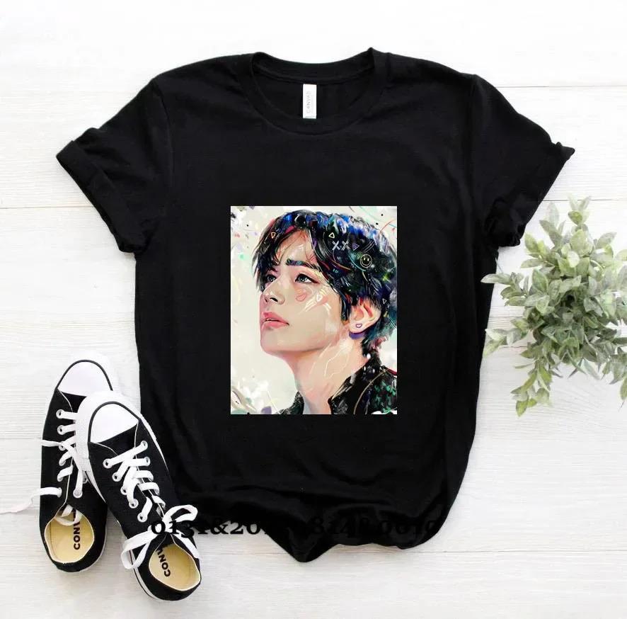Горячая Распродажа Корейский KPOP BTS Мода Мультяшный Аниме Топ Футболки с Короткой Рукавой Кавайные Друзья Летняя Одежда для Женщин Футболка Kpop Звезда Футболка
