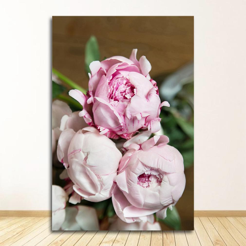 Canvas Painting Nordic Decor Elegant Peony Flower Phrase Poster And Print Wall Art Picture For Living Room Home Decoration