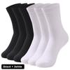 6Pairs Men Socks Cotton Breathable Black White Business Spring Summer for Male Sock Plus Size EU40-47