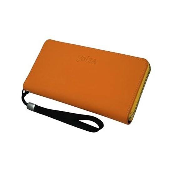 YOISA long wallet round zipper camel brown