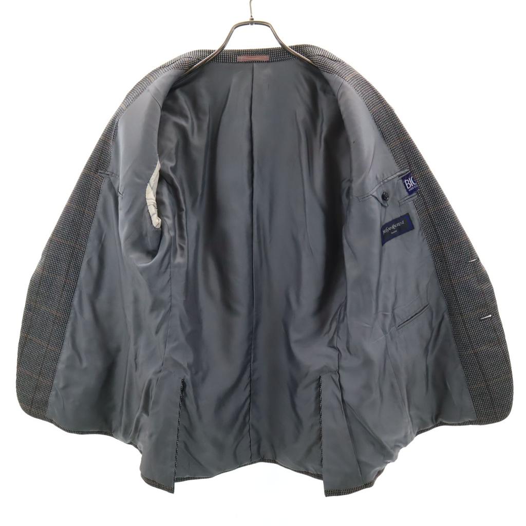 Yves Saint Laurent 90s Old Check Pattern Tailored Jacket 98/88/175 Gray Men's Used