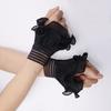Double Layered Flared Ruffled Wrist Sleeves Fake Cuffs Ornaments Black White Detachable False Sleeves For Shirt Sweater
