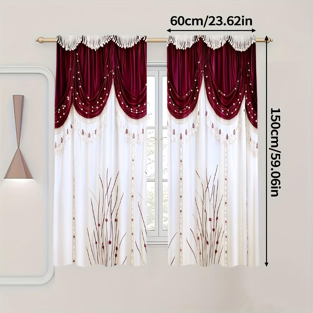 2 штуки Модные шторы с принтом под ложный фон, размер 30*65, для спальни и гостиной, украшение дома, украшение комнаты