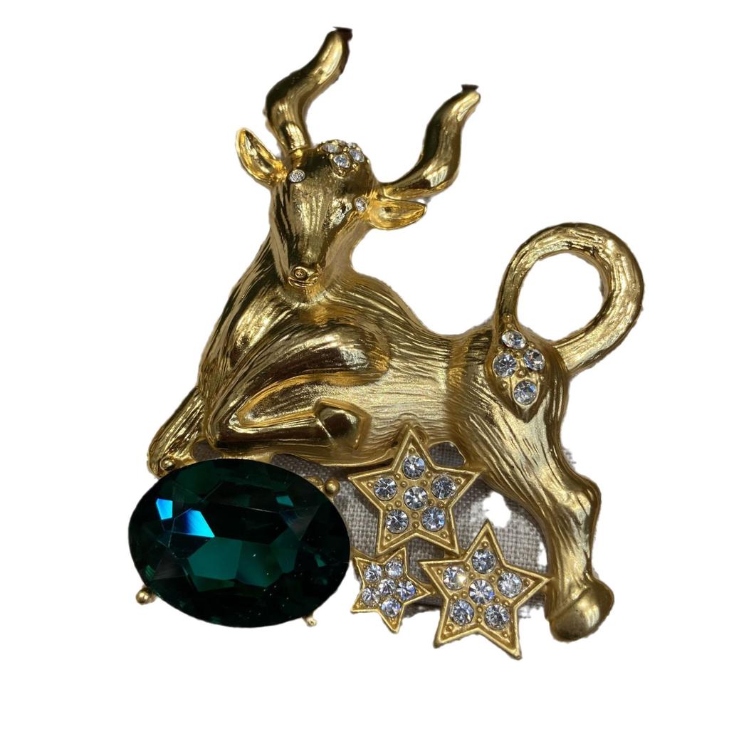 Средневековая тяжелая промышленность животное бык брошь женская пентаграмма алмаз одежда аксессуары высокого класса брошь мода