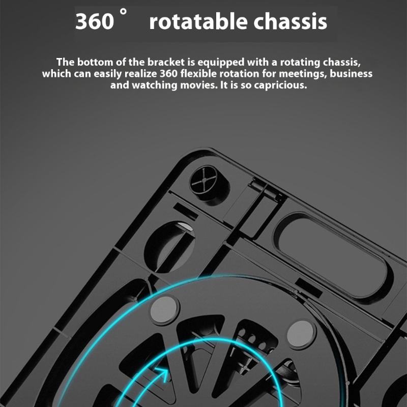 Подставка для ноутбука для стола Портативная и регулируемая подставка для ноутбука с вращающимся на 360 градусов основанием Держит ноутбук Дома