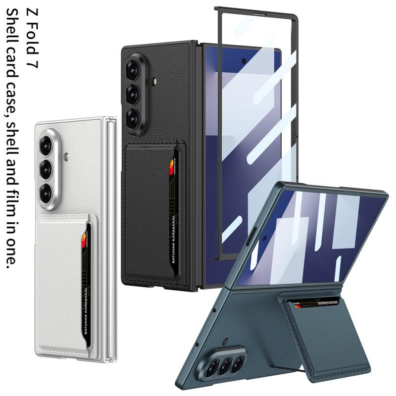 Case Galaxy Z Fold8 Ultra Fold7 Slim Leather Card Holder Stand Screen Protector