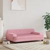 VidaXL Dog Bed, Pet Sofa with Wooden Frame, Basket for Puppies Indoor House, Pink 171871