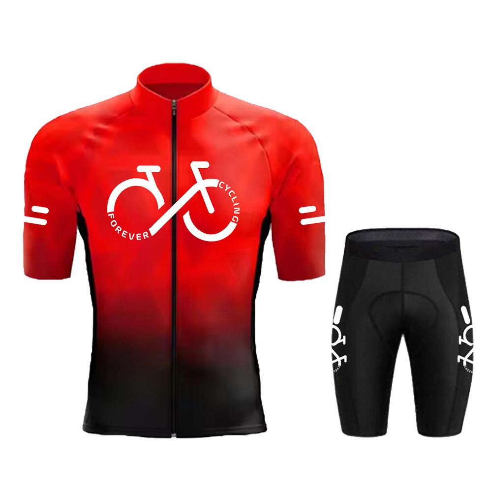 Комплект Велосипедной Формы 2026 Лето Ropa Ciclismo Мужская С Коротким Рукавом Велосипедная Одежда Для Велоспорта Градиентный Цвет Дышащая Одежда Для Горного Велосипеда MTB