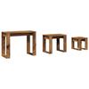 VidaXL Tables gigognes 3 pcs vieux bois bois d'ingénierie, support gigogne, ensemble de tables gigognes, table basse 856678
