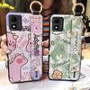 Cute Fashion Design Phone Case For TCL 305i Waterproof Kickstand Silicone Wrist Strap Wristband Cartoon Protective Ring