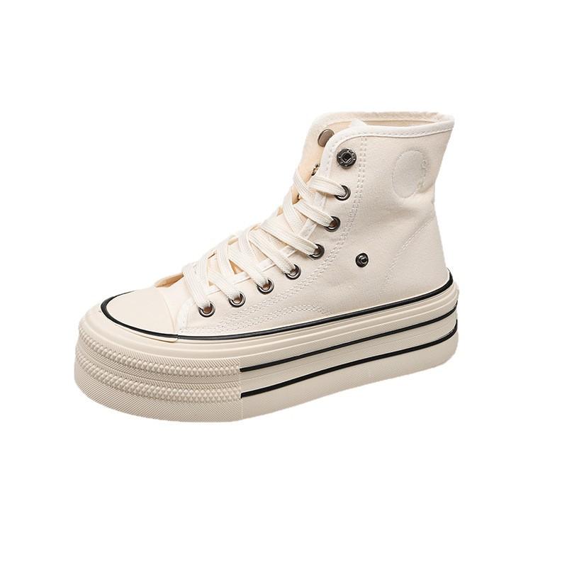 Популярные парусиновые кеды на высокой платформе для женщин летом 2025 года, новые универсальные спортивные и повседневные кеды на платформе для женщин