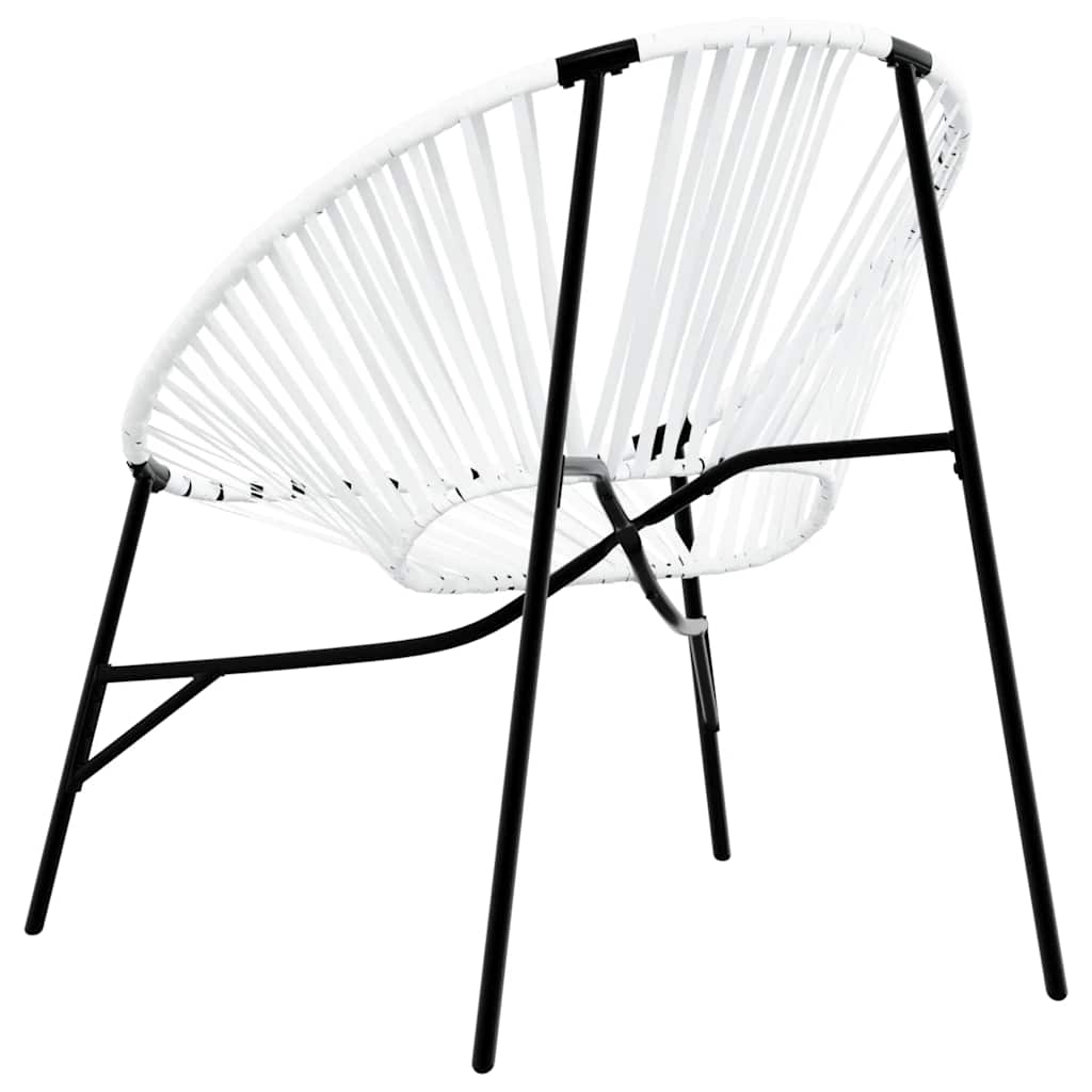 Egg Shaped Garden Chair in Black and White Poly Rattan