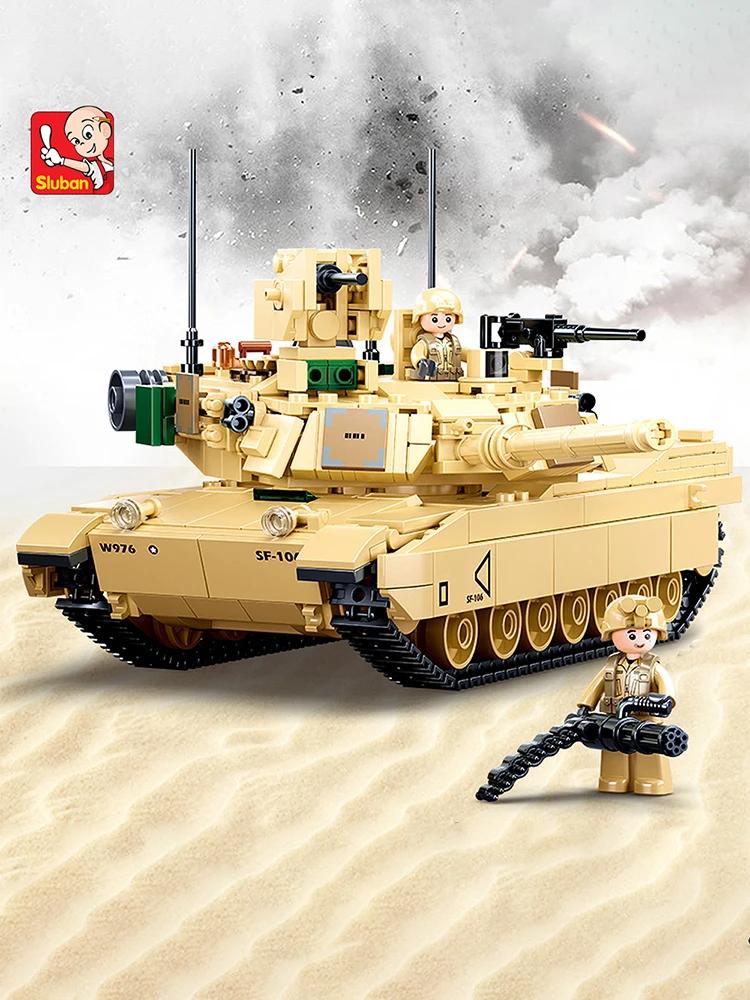 Нетоксичные 781 шт. Строительные блоки Модель Военной Серии Игрушки Модель Танка M1A2 Креативная DIY Игрушка Сборный Набор Строительных Блоков