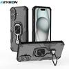 KEYSION Shockproof Case for iPhone 16 Pro Max 16 Plus Soft Silicone+PC Upright Ring Stand Phone Back Cover for iPhone 16 Pro Max