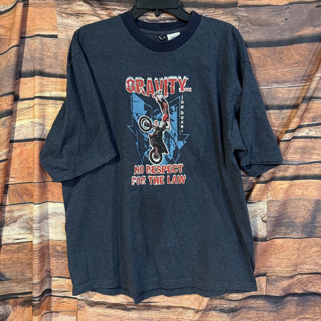 Joe Boxer Men's XL Blue Cotton Blend Gravity Motocross Graphic Unisex T-Shirt