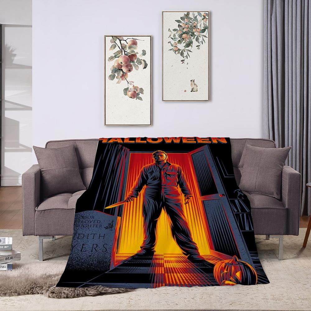 Michael Myers Bed Blanket Halloween Sofa Blankets for Bed Summer Comforter Fluffy Soft Blankets and Bedspreads Cobija Plaid Nap