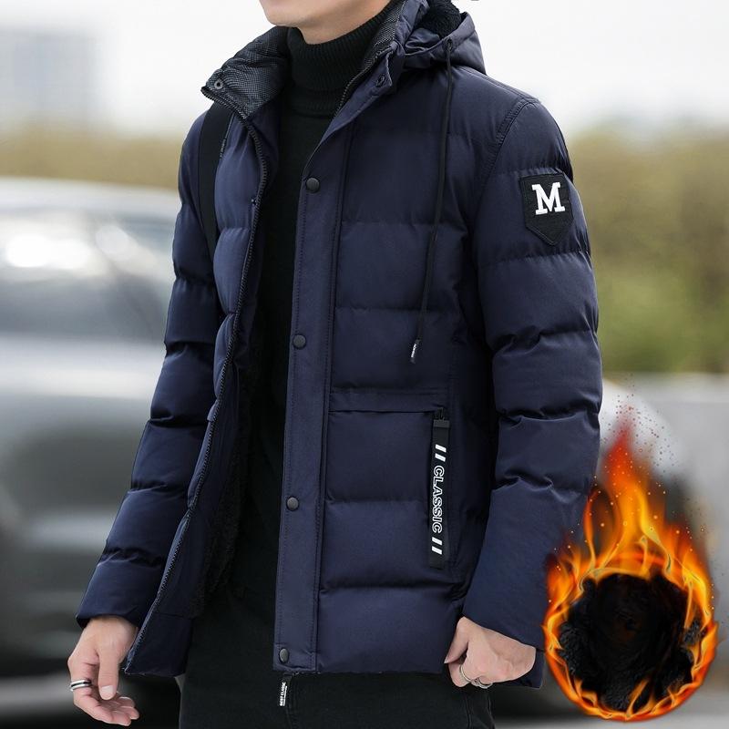 Padded Clothes Men's Winter Down Cotton Clothes Loose Thickened Bread Clothes Medium and Long Jackets