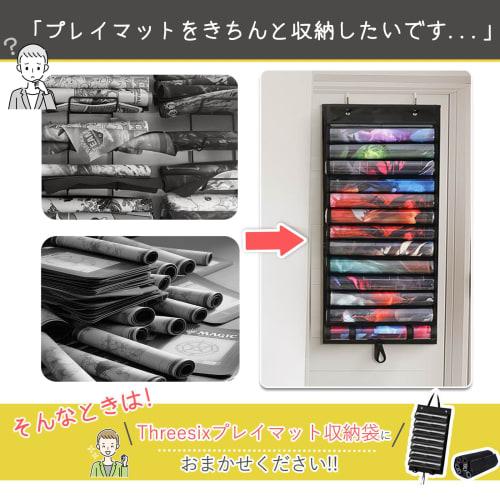 ThreeSix Playmat Case, 13-Piece Capacity, Designed for TCG Card Games, with Clear PVC Window, Dust-Resistant, Space-Saving, Hanging Strap, and Retract