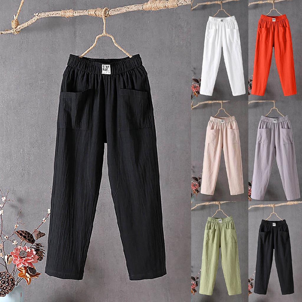 Women's Straight Pants Fashion Casual Pants Nine Point Harlan Pants