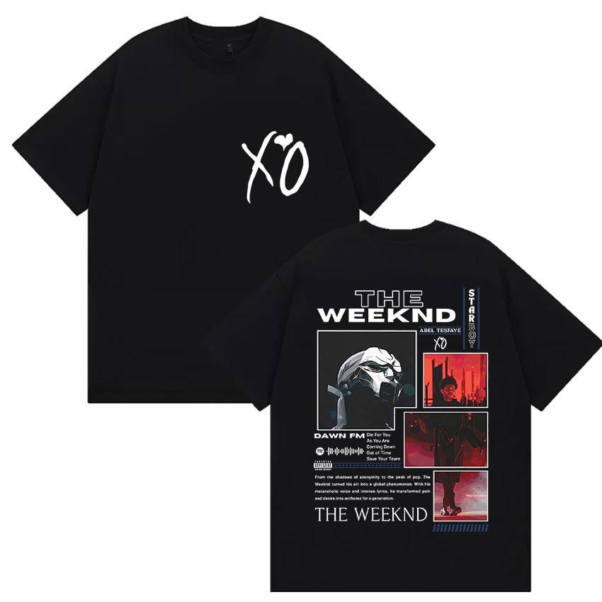 THE WEEKND STARBOY Xo Альбом 2025 Лето Графический 100% Чистый Хлопок Печатная Футболка Мужская Поп-Фанаты Хип-Хоп Унисекс Ретро Оверсайз