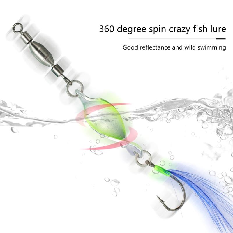 10 шт. Вращающиеся жесткие приманки, вращающийся воблер 360 градусов, джиговые приманки, блесны, искусственные спиннербейты с оперенным крючком