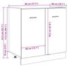 Lyon Kitchen Sink Base Cabinet Rustic Wood Look 80 x 46 x 81.5 cm Engineered Wood