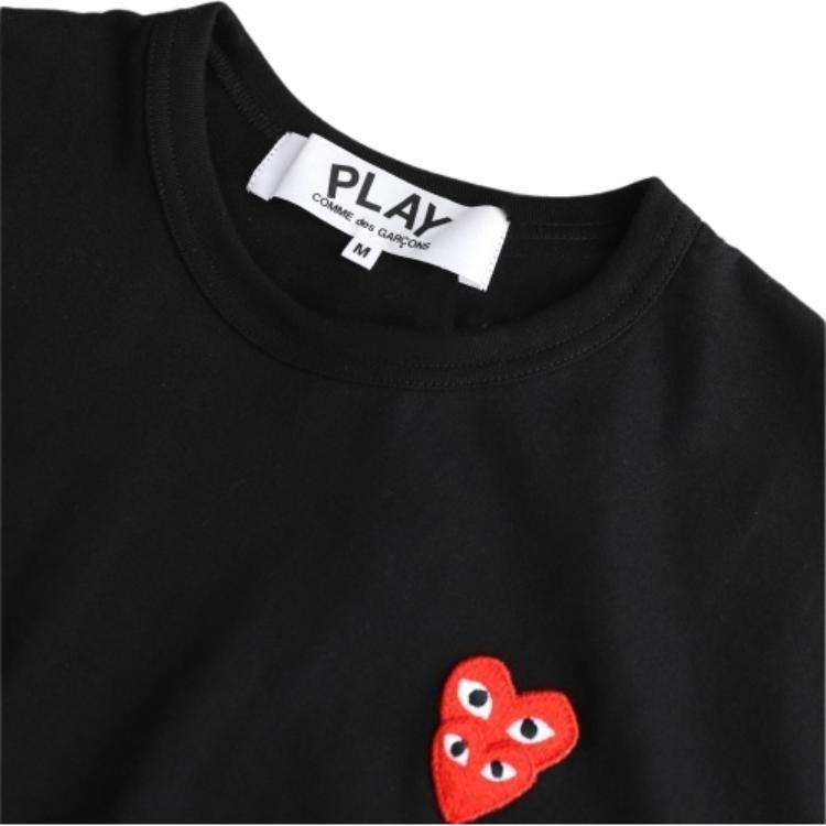Comme Des Garcons Play Красная футболка с длинным рукавом и сложенным сердцем AZ-T292-051-1