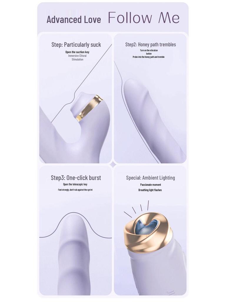 Jieshibang Master Series Thin Self-Retracting Vibrator - Fairy Purple Female Masturbator