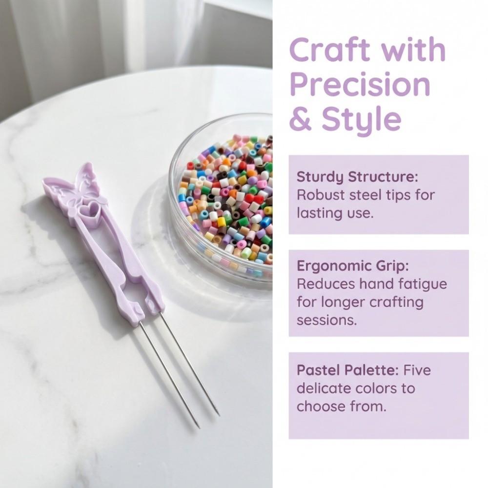 Single/Double Needle Fuse Bead Pen Long Smooth-Tip Collage Fuse Needle Bean Splicing Tool