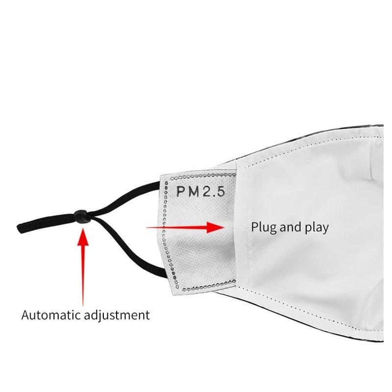 Demon Slayer Animation Printed Dustproof Replaceable Filter Protective Mask for Men and Women