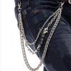 Boys Jeans Pants HipHop 3 Layer Punk Skull Keychains Link Coil Wallet Chain Heavy Duty Waist Hook