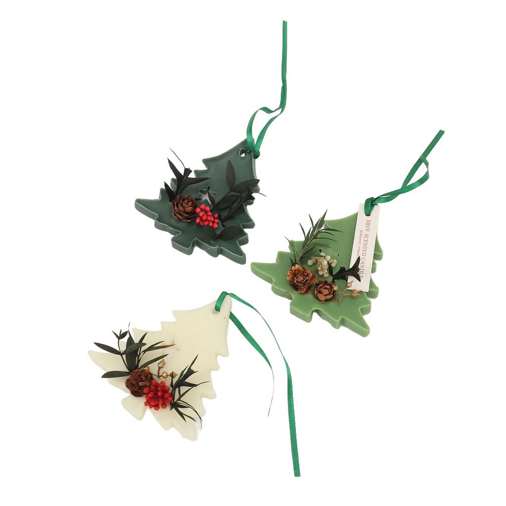 3 шт. Ароматизированное восковое саше для подвешивания в форме рождественской елки, долговечная ароматерапевтическая восковая таблетка с цветочным ароматом для шкафа, гардероба, спальни