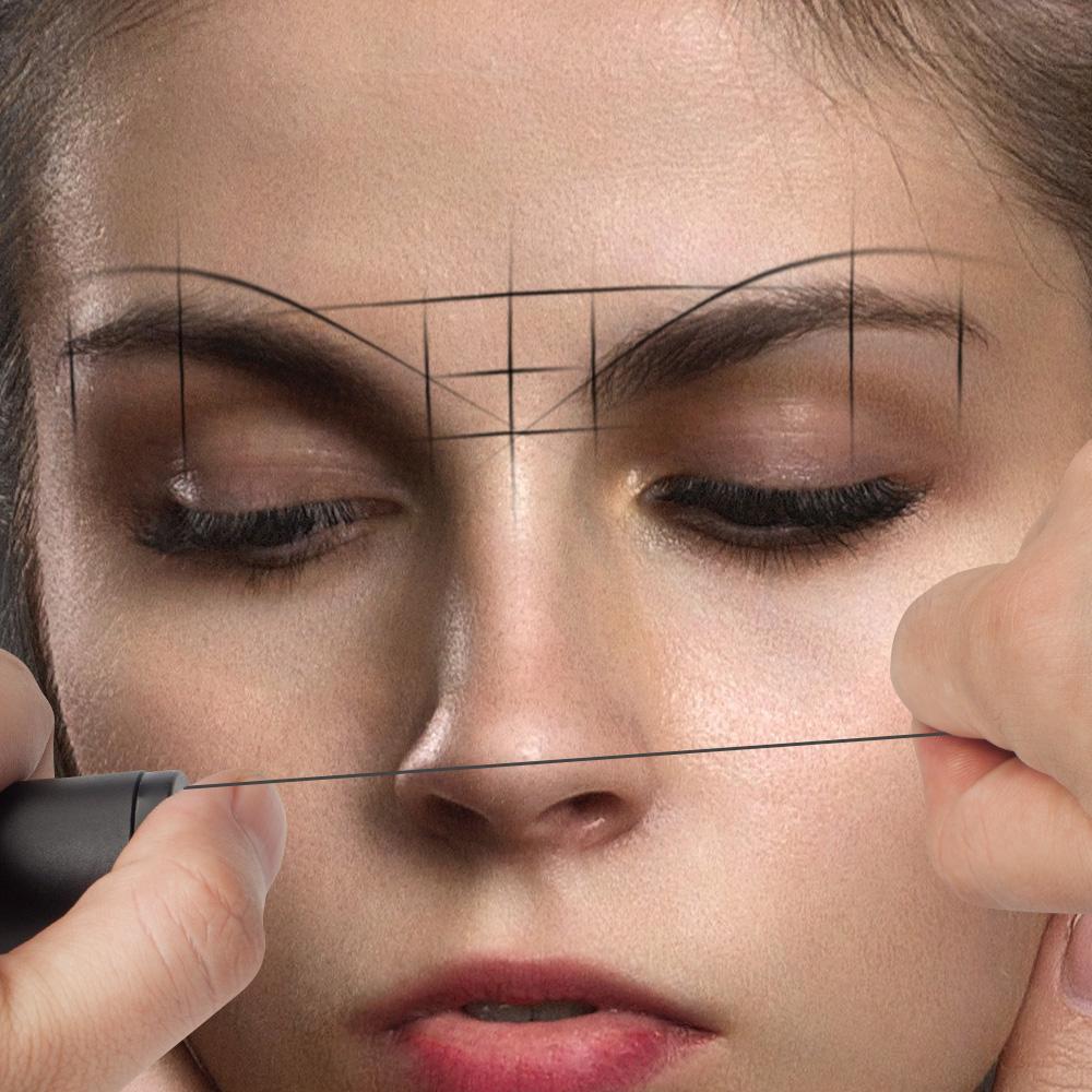 Предварительно пропитанная 20-метровая нить для разметки бровей микроблейдингом, флакон, нить для бровей, маркер для бровей, линия, белый, инструмент для перманентного макияжа, татуировки, окрашивания