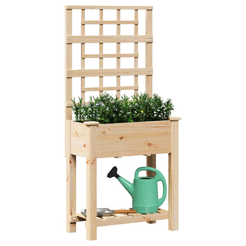 Garden Planter Beige 71 x 38 x 152 cm Solid Spruce Wood