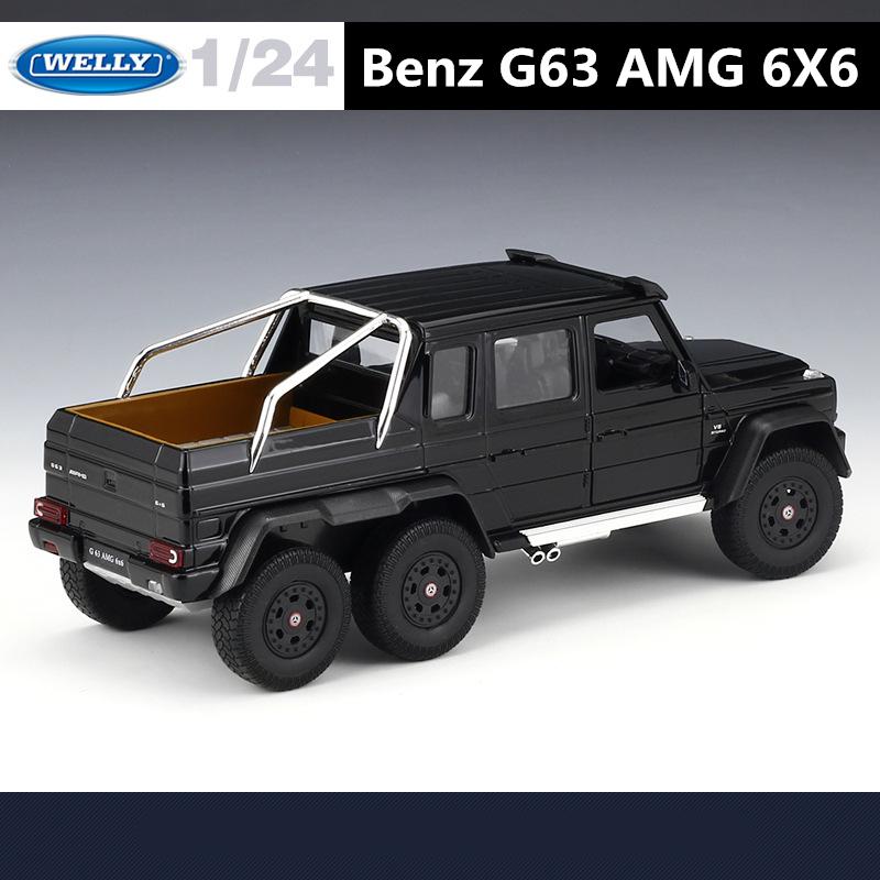 WELLY 1/24 Mercedes-Benz AMG G63 6x6 Tyre Alloy Pickup Car Model Diecast Off-Road Vehicle Car Model Simulation Children Toy Gift