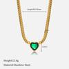 European and American fashion temperament love stainless steel bracelet necklace set Internet celebrity popular diamond-encrusted peach heart jewelry 