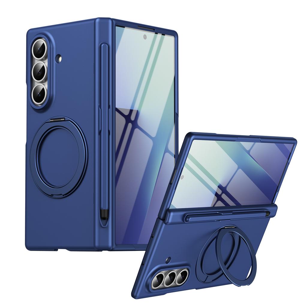 Чехол-бампер 360° с магнитным держателем для Samsung Galaxy Z Fold 7 6 5 4 3 5G, с защитным стеклом для экрана, слотом для S Pen, защитой шарнира, противоударный