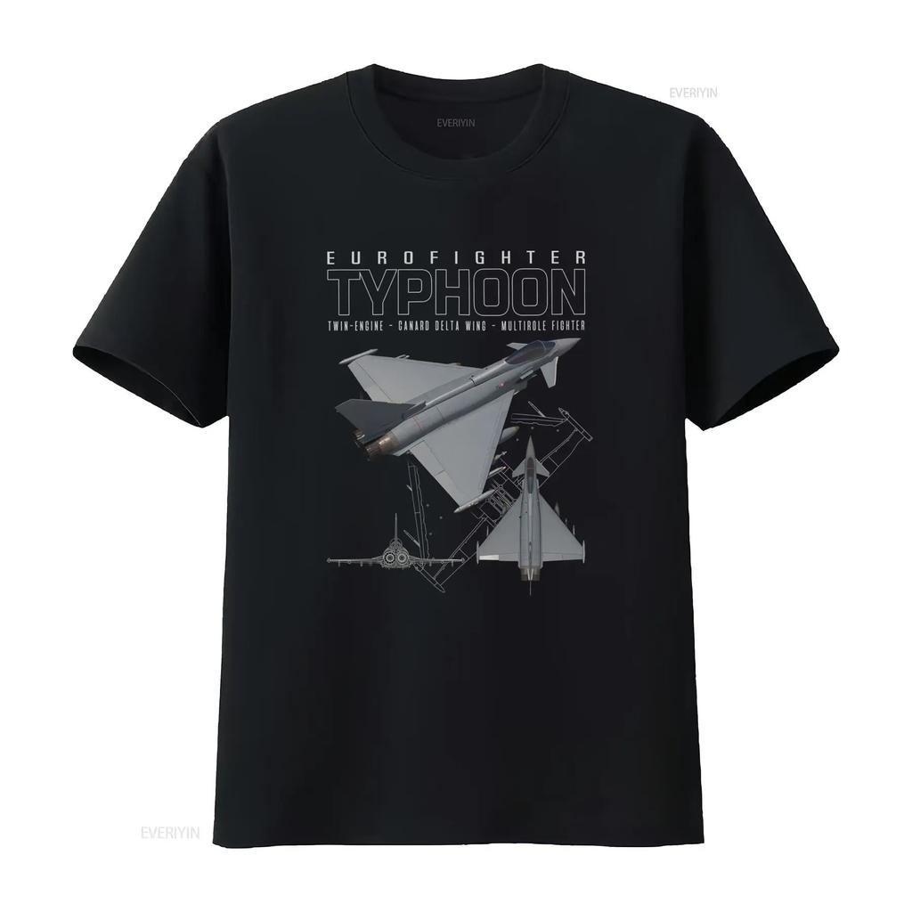 Maglietta A Unisexiche Corte Con Stampa Schematica Delleurofighter Typhoon T Shirt Casual Tema Aeronautico Dellaereo Vintage