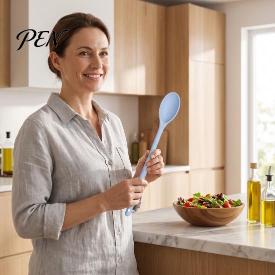 Кухонные гаджеты для смешивания, Ложка для салата с длинной ручкой, Ложка для перемешивания из пищевого пластика, Лопатки для кухонной раковины, Десертные, Кофейные, Для выпечки, Эргономичные ложки