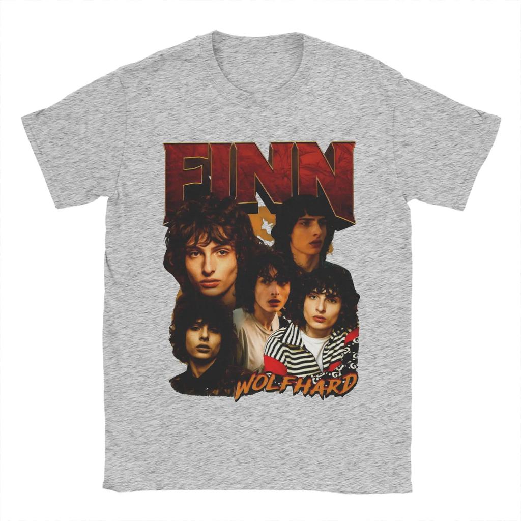 Хлопковая футболка Finn Wolfhard для унисекс Ретро футболки Y2K Дышащая футболка в стиле Харадзюку Оверсайз Дешевая одежда Футболки Харадзюку