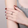 New S925 Sterling Silver Ring For Women Geometry Adjustable Opening Micro -Set Gems Rings Couple Anniversary Party Birthday Gift