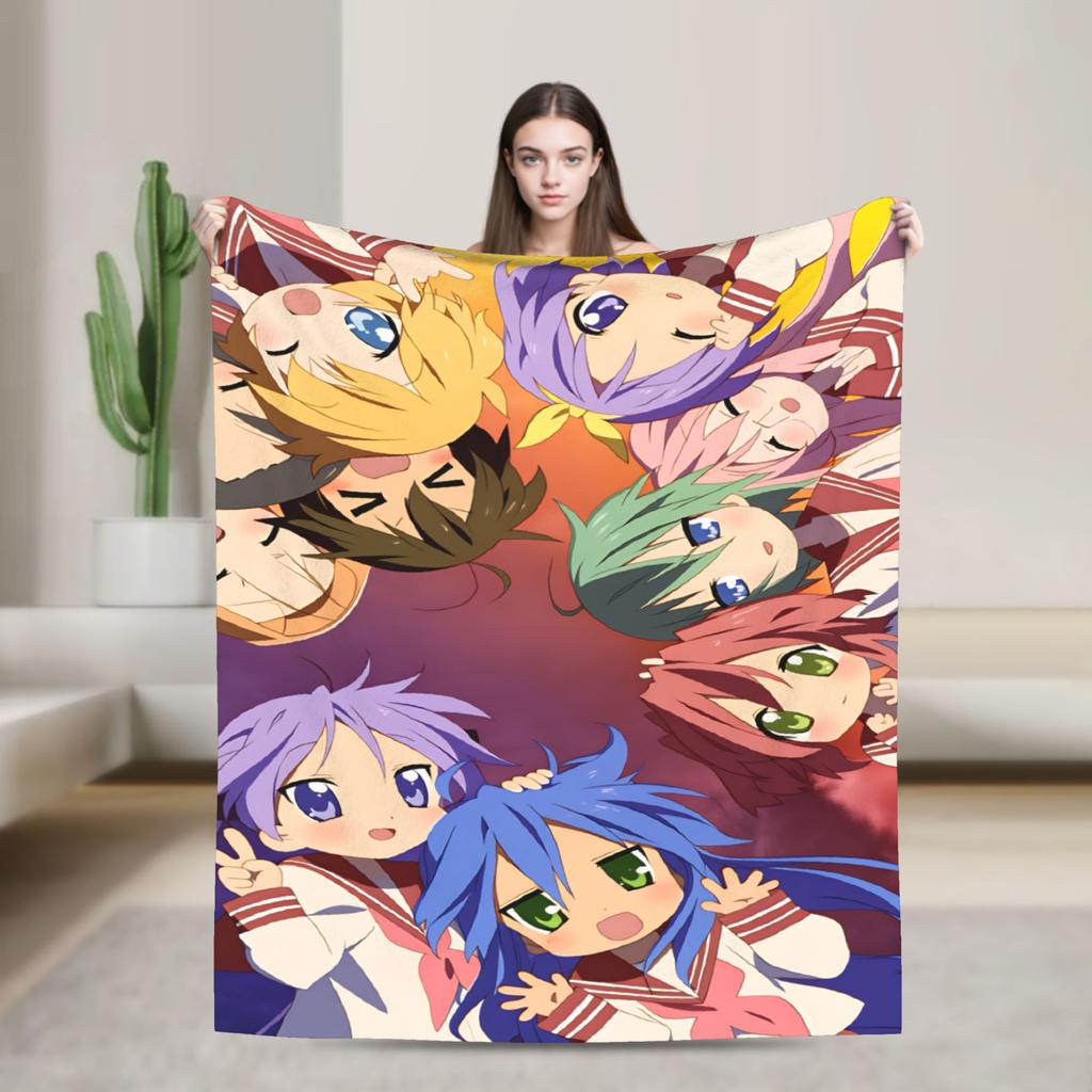 Konata izumi L-Lucky S-Star Blanket Warm Novelty Plush Bedding Throws For Child Couch Bed Flannel Bedspread Bed Cover
