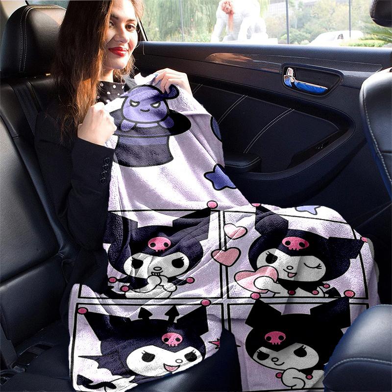 1pc Kuromi Blanket, Seasonal Universal Home Decorative Throw, Living Room, Travel, Camping, Car Blankets, Beach, Office Naps, Perfect Gift for Fans.H0